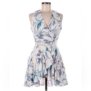 NWT Dress Forum Lily Rain floral wrap mini dress with ruffle detail - sundress
